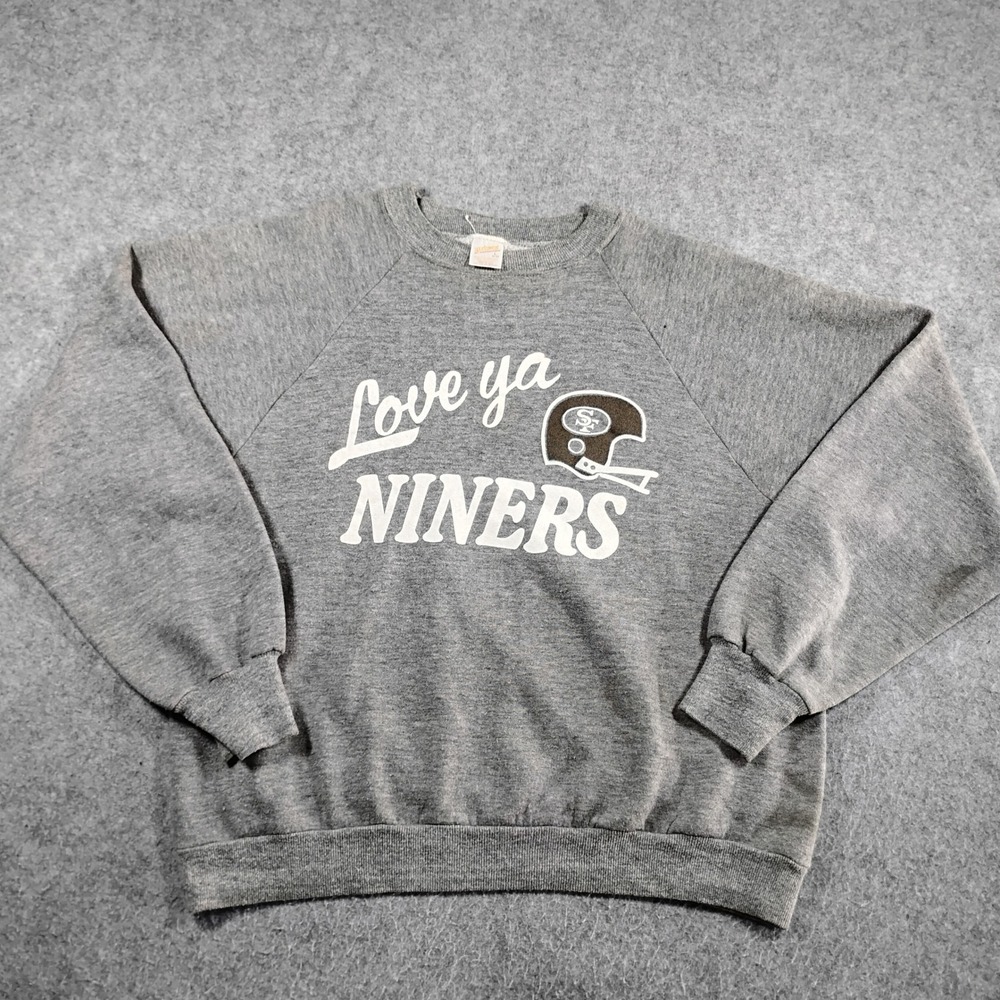 Vintage 1981 San Francisco 49ers NFC Champions Sweatshirt Gray Mens L Sportswear